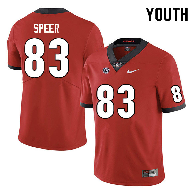 Georgia Bulldogs Youth Cole Speer #83 Red 2022 Stitched College UGA Football Jersey 23IQ012XX